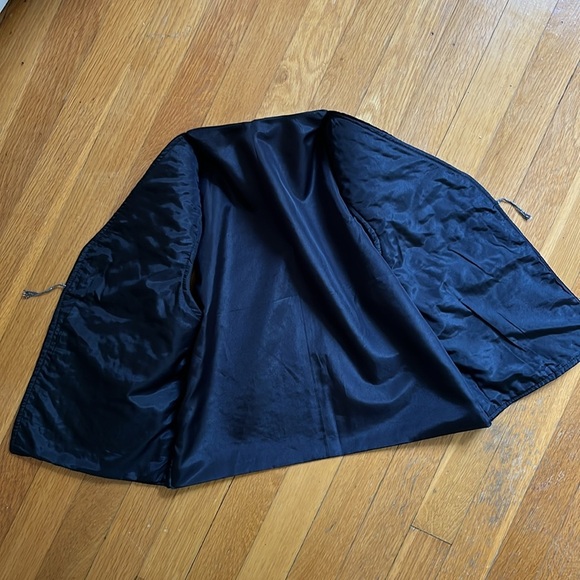 Vintage Beaded Velvet Vest Black & Silver Traditional Folk Embroidered - Picture 6 of 11